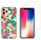 NOVAGO Compatible avec iPhone 11 Pro (5.8'')- Pack Complet Coque Gel Solide Anti Choc + 2 Films Protection écran en Verre trempé résistant (Coque+2 Films, Fleur Bleue)