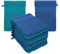 Betz 10 Stück Waschhandschuhe Frottee Waschhandschuh Palermo 100% Baumwolle Waschlappen Set Größe 16 x 21 cm Farbe blau-Petrol