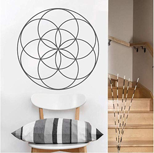 Flower Of Life Vinyl Wall Decals Bed Headboard Car Window Stickers Removable Vinyl Wallpaper Art Mural 57X57Cm