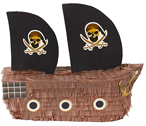 Alsino Pinata Party Deko Piratenschiff für JGA - Geburtstag Hochzeit Feier Seefest befüllbar mit Süßigkeiten