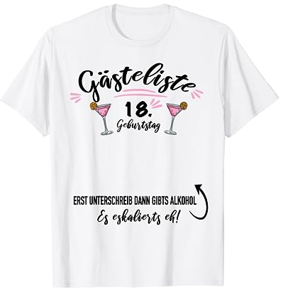 Gästebuch 18ter Geburtstag Party Mädchen Endlich Volljährig T-Shirt