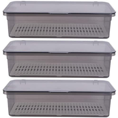 3pcs Plastic Cutlery Tray With Lid Utensil Storage Container Dinnerware Holder for Cutlery, Serving Spoons