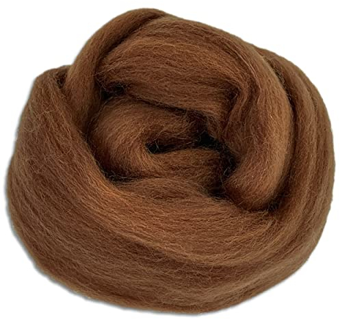Wooliny 100 g Filzwolle Merinowolle Märchenwolle | 35 Farben zur Auswahl (22 | Braun)