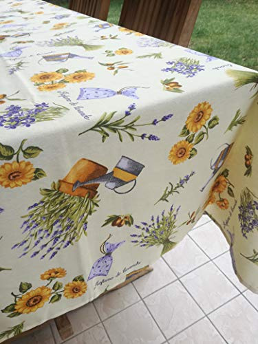 PAGO POCO Runde Tischdecke, Motiv: Lavendel, 100 % Baumwolle, hergestellt in Italien, 2022 !!! (Rund x180)