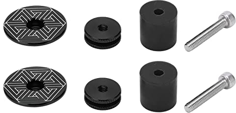 SPYMINNPOO 1 Paar/Set Fahrrad-Lenker-Endkappen, Aluminiumlegierung, Fahrrad-Griffstangen-Endstopfen für Radfahren, Mountainbike, Rennrad, MTB, BMX(Wirbel - Schwarz)