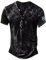 Mens Henely Shirts Vintage Distressed Summer Tops Button Up Blouse Short Sleeve Casual Tee Shirts DT7 Short Sleeve M