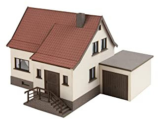 NOCH Maison de colonie avec Garage, bâtiment de modélisme détaillé, pour écartement N, avec kit de Montage découpé au Laser