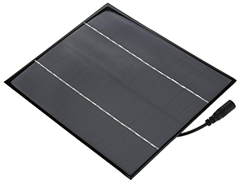 BuyWeek Panel Solar, 6W 12V Panel Solar Cargador de Panel Solar monocristalino portátil Paneles solares de Bricolaje Batería Externa para Acampar al Aire Libre