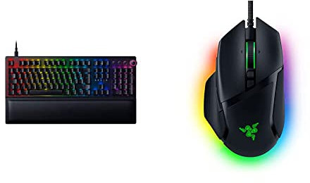 Razer BlackWidow V3 Pro (Green Switch) - Clavier de Jeu sans Fil avec interrupteurs mécaniques Clavier AZERTY - Noir & Basilisk V3 - Souris de Jeu Filaire : capteur Optique 26K DPI - Noir