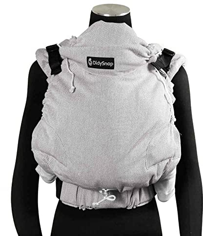 Didymos DidySnap 4u Babytrage - Fullbuckle Tragehilfe in Silber für Neugeborene ab Geburt bis Kleinkindalter von 50-98/104 cm - Bauchtrage - Hüfttrage -Rückentrage - Tragesystem für Mann und Frau