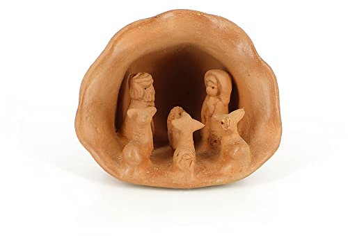mitienda mit Liebe gemacht Krippe aus Ton EIN Stück Muschel aus Südamerika, krippenwelt, Weihnachtsbaum Deko