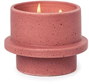 Paddywax Scented Candles Premium Folia Range Candle in Reusable Stackable Ceramic Pot, 326g, Saffron Rose