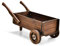 GOPLUS Brouette Décorative en Bois avec 2 Roues, Trou de Drainage, Brouette à Fleurs de Style Rustique pour Herbe, Fleur, Jardinière pour Balcon/Terrasse/Jardin, Décoration Intérieure & Extérieure