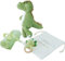 cometrade Baby-Geschenk-Set, 4er, Dinosaurier-Thema - Kuscheltier 28 cm, Baby-Rassel 13 cm, Badetuch & Beutel, handgefertigt für Jungen und Mädchen, mit Geschenkbox, für Neugeborene, Kleinkind