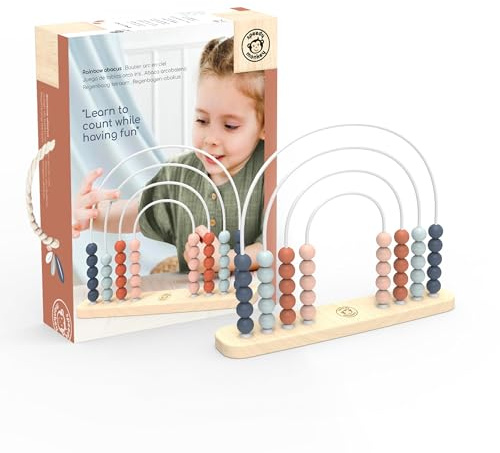 Speedy Monkey Regenbogen-Abakus 31,8x6,9x24,6cm bunt, Holz Spielzeug für Kinder, Liebevolle Details- tolle Geschenkidee