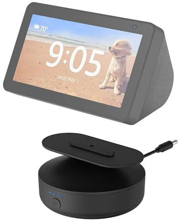 PlusAcc Show 5 (1st & 2nd Gen) Battery Socket - Portable Battery Stand Battery Station Charging Station for Google home (Without Show 5) (Black)
