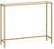 VASAGLE Table Console, Table d’Entrée, Bout de Canapé, en Verre Trempé, Montage Facile, Pieds Réglables, pour Salon, Entrée, Couloir, Doré Clair et Transparent LGT132A01