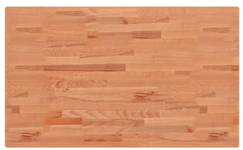 vidaXL Waschtischplatte, Multifunktional Arbeitsplatte mit 4 abgerundeten Ecken, Waschtischkonsole Tischplatte für Badezimmer, Holzplatte Platte Badmöbel, 100x60x1,5 cm Massivholz Buche