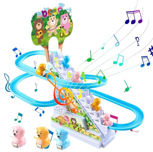 Suphyee Climbing Stairs Toys | Roller Coaster Playset,Animal Stair Climbing Toys,Animal Playful Roller Coaster Playset,Slide Rollercoaster Toys for Kids