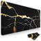 Niviy Gaming Mousepad 800x350mm Schwarz Marmor-Mauspad mit Genähten Kanten,Rutschfester Schreibtischunterlage mit Motiv Verbessert Präzision und Geschwindigkeit,Für Büro und Zuhause