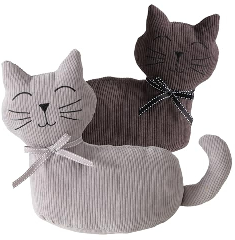 TOPANBIETER 999 Dekorative Premium Türstopper 2er Set Katzen - Türhalter Fensterpuffer - Bodenstopper Tür Stopper Katzenstopper, Katzenpaar,