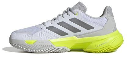 adidas Damen CourtJam Control 3 Womens Clay Tennis Shoes Tennisschuhe, FTWR White/Iron met./Lucid Lemon