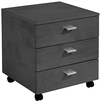 Nicht Zutreffend Rollcontainer Schubladenschrank | Dekor | Graphitfarben | 3 Schubladen