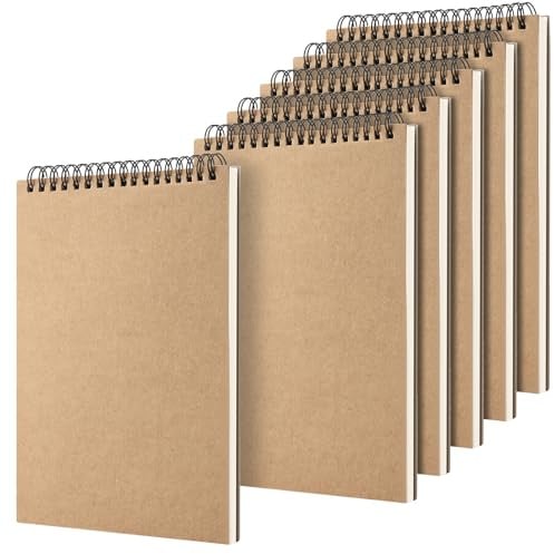 SYUTBOU 6 Stück A5 Skizzenbuch Spiralbindung, 30 Blätt 160gsm A5 Skizzenblock Blanko, 14.8 x 21 cm,A5 Zeichenblock Skizzenbücher, Skizzenheft A5 Blanko für Skizzen, Zeichen, Doodling, Schreiben