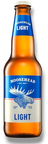 Moosehead Light Flasche 341ml - Leichtbier aus Kanada mit 4% Vol.(6 Flaschen)-Inklusive Haus der Biere Berlin Bierdeckel