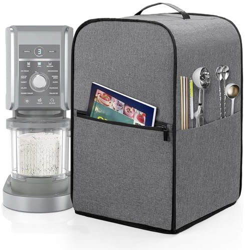 Cover for Ninja Creami Deluxe NC501EU Dust Protection Ninja Ice Maker Protective Cover for Ninja Creami Deluxe Accessories NC501EU, Grey, 43 x 33 x 23 cm