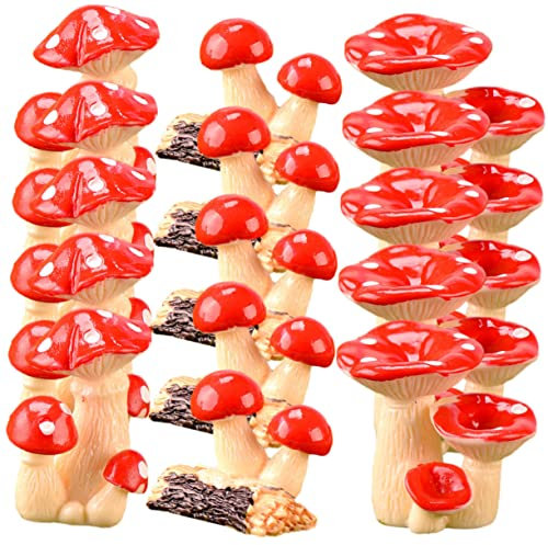 CANIGHT 15 Stück Kleine Pilzfiguren Pilzdekor Miniatur Pilzstatuen Ornament Dekoration