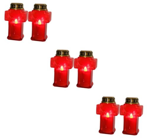 OSALADI Lampe Jesus 6 Stk Kerzenlichter Für Die Party Roter Kerzenhalter Sympathie Elektrische Kerzen Mit Flamme Gedenkkerzen Gebet Führte Kerze Hingabe-gebetskerze Beleuchtet Rote Kerze Plastik