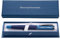 Manor & Hawthorne Personalised Fountain Pen - Engraving Available in Black, Red, Blue, and Green - Gift-Boxed Writing - Black & Blue ink & Converter (Dark Blue with Light Blue Cap (Personalised))