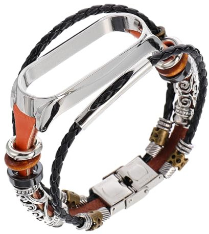 SWOOMEY Ersatz-armband Für Vintage Diy Lederarmband Mit Metallverschluss Verstellbares Design Für Und Frauen Komfortabel Und Braunes Leder Silbernes Gehäuse