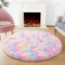 AIMECO Schlafzimmer Bereich Teppich, (Durchmesser 200cm) Nachttisch Shag,Flauschigen Teppich, Wohnzimmer, Kinderzimmer, Mädchen Schlafzimmer, Tie-dye farbig