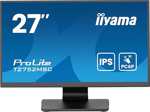 iiyama Prolite T2752MSC-B2AG Pantalla LED IPS 68,6 cm 27 Full HD 10 puntos Multitouch Optical Bonded Capacitive HDMI DP USB3.2 7H Revestimiento antirreflejo Negro