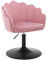WOLTU Schminktisch Stuhl, Sitzhocker mit Lehne, Schminkstuhl Blumenform, Hocker höhenverstellbar drehbar, Drehhocker Samt, Metall, Rosa