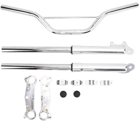 YDRCESMI 22mm Motorcycle Handlebar with Front Fork Shock Absorber Set Metal Alloy Replacement for Apollo Motocross Mini Dirt Pit Bike Motorbike Handlebar Front Fork Tube