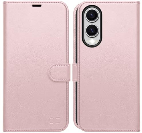 OCASE for Samsung Galaxy S25 Edge Case, PU Leather Wallet, Magnetic Flip Folio Cover with RFID Blocking, Card Holders, Shockproof TPU, and Kickstand for 6.7 Inch Samsung S25 Edge (2025), Pink