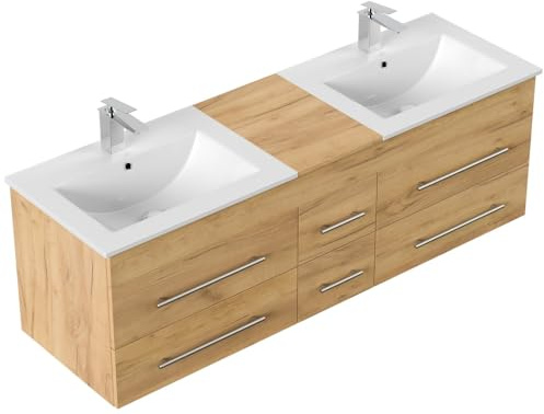 Magnolia Home Badmöbel Roma XL SoftClose Farbe Eiche Gold