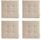 TOM TAILOR NEU! Sitzkissen Stuhl 4er Set - gemütliche Stuhlkissen 40x40 cm in Beige - Sitzauflage waschbar für Esszimmer, Bürostuhl, Bank, Boden & Gartenmöbel - Oeko Tex Zertifiziert