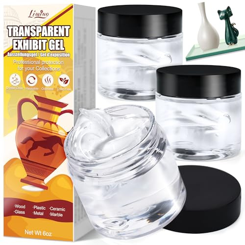 Museum Putty - 170g Removable Clear Exhibit Gel Wax for Museum Collections, Residue-Free and Reusable, Ideal for Fixed Antiques, Glass, Ceramic and Character Figures to Prevent Falling