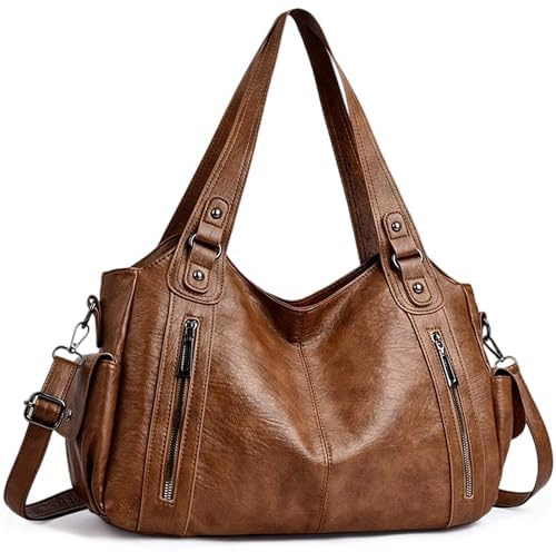 VOESLD Damen Handtasche PU Leder Große Shopper Umhängetasche Tote Bag Hobo | Tasche Vintage Tasche City Bag Schultertasche Y2K Top-Handle Bag Für Arbeit Alltag Reisen Shopping