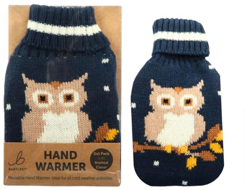 Reusable Hand Warmer Gel Pack With Knitted Cover - Owl