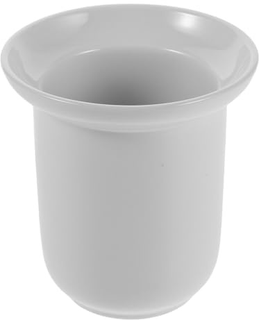 Veemoon Ceramic Toilet Brush Holder Porcelain Bathroom Organizer Space-Saving Elegant Brush Cup for Toilet Cleaning Accessory