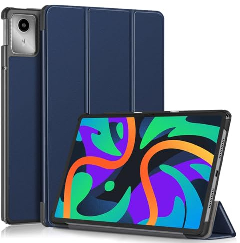 Techsuit für Lenovo Tab M11 Hülle mit 360 Schutz, Verstellbarem Ständer, Mikrofaser Innenfutter, Schlankem Design, Anti Fingerabdruck, FoldPro Series, PU Leder, Blau