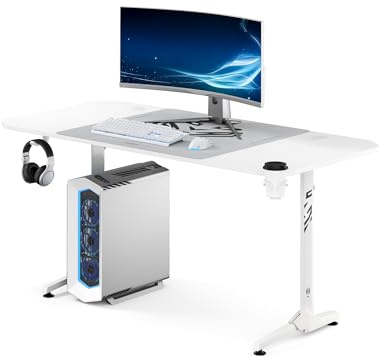 Diablo Gaming Schreibtisch PC Tisch Computertisch Gaming Tisch 160x75x75 cm | Ergonomischer Gamer Tisch mit Kabelmanagement, Tischmatte, Headsethalter, Getränkehalter für Gaming Setup und Home Office