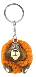 Cornelißen Holz Schlüsselanhänger Pompom Murmeltier – Handmade Tier Anhänger aus Holz für Schlüssel, Tasche & Rucksack