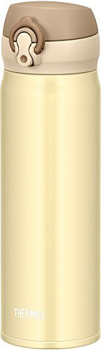 Thermos Water Bottle Vacuum Insulation Cellular Phone mug [One-Touch Open Type] 500ml Creamy Gold JNL-503 CRG
