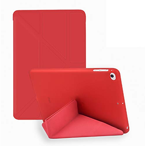 MiusiCase Funda para iPad Mini 5/Mini 4, Suave TPU Carcasa Estuche con Auto-Sueño/Estela Magnético Smart Cover para iPad Mini 5 (2019) / Mini 4 (2015)-Rojo